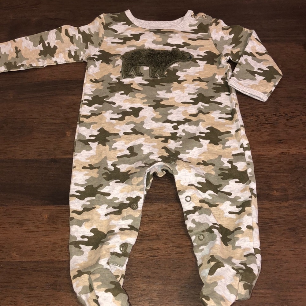 Camouflage footed pajamas